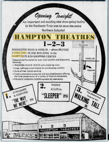 Hampton 4 Theatres - GRAND OPENING JAN 11 1974